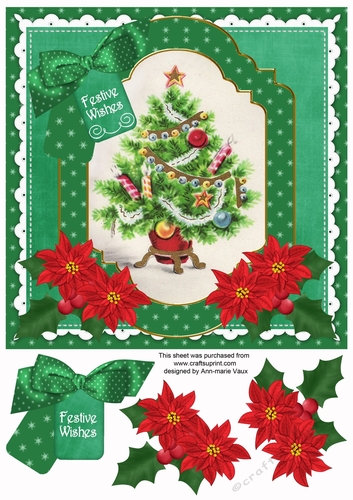 Christmas Tree Festive Wishes Fancy 8in Step by Step