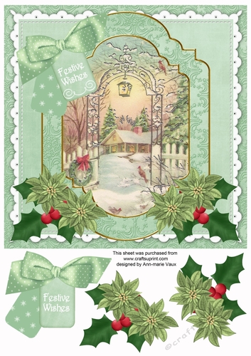 Winter Garden Festive Wishes Fancy 8in Step by Step
