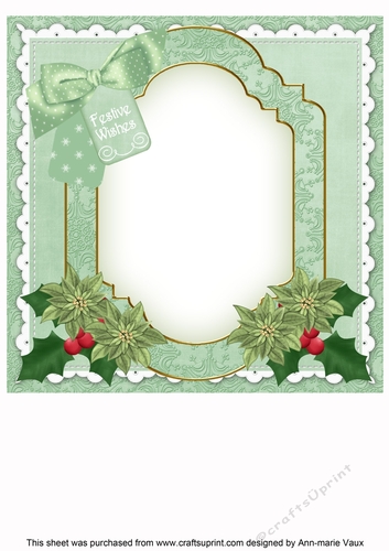 Winter Garden Festive Wishes 8x8inch Fancy Insert Panel
