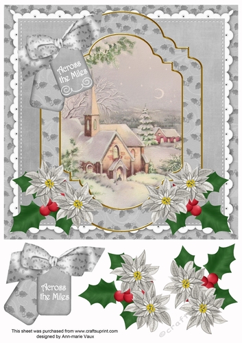Christmas Day Church Across the Miles Fancy 8in Step by Step