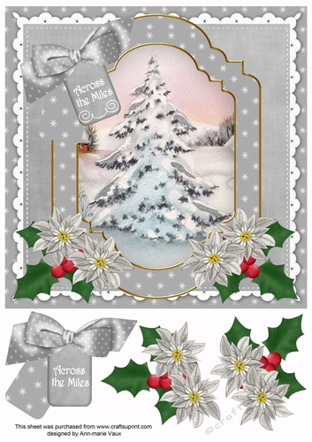 Snow Tree Across the Miles Fancy 8in Step by Step
