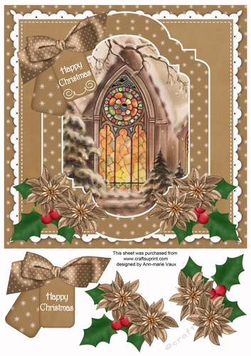 Christmas Window Happy Christmas Fancy 8in Step by Step