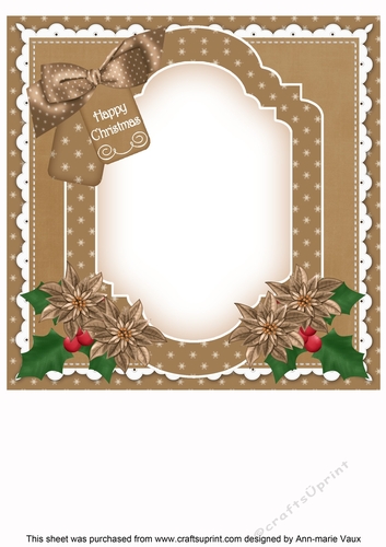 Christmas Window Happy Christmas 8x8inch Fancy Insert