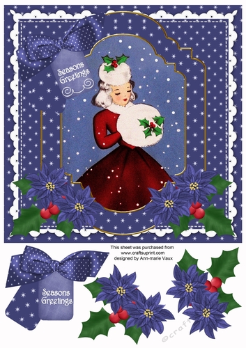 Winter Lady Seasons Greetings Fancy 8in Step by Step