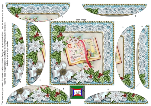 Glory Book Ice Poinsettia 5in Rounded Spiral Stacker