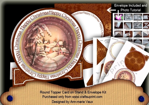 Snow Village 3D Circle Card with Toppers & Envelope Mini Kit