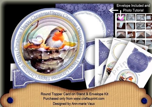 Blue Robin 3D Circle Card with Toppers & Envelope Mini Kit
