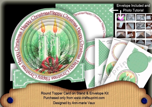 Candle Duo 3D Circle Card with Toppers & Envelope Mini Kit