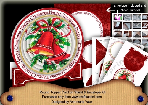 Christmas Bells 3D Circle Card with Toppers & Envelope Mini Kit
