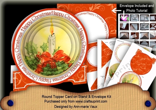 Single Candle 3D Circle Card with Toppers & Envelope Mini Kit