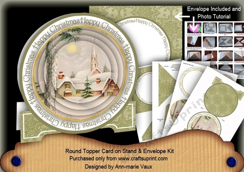Winter Pub 3D Circle Card with Toppers & Envelope Mini Kit