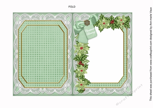 Winter Garden Christmas Blessings 7x5in Fancy Lace Foldable Insert