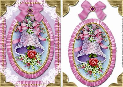 Pretty Wedding Bells Lace N Ruffles A5 Card Front