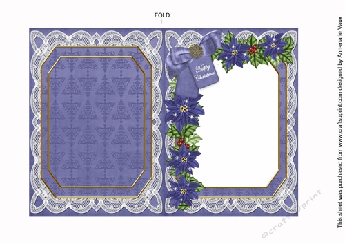 Choirboy Happy Christmas 7x5in Fancy Lace Foldable Insert
