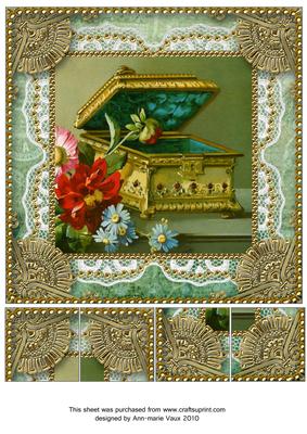 Music Box Lace N Gold 8x8inch Picture Sheet
