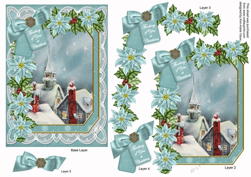 Rooftops Thinking of You 7x5in Fancy Lace Step by Step