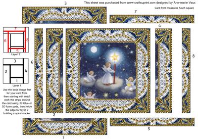 Angels Lite Sky Lace Square Spiral Edge Stacker Card Front