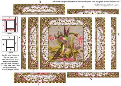 Tropical Birds Spiral Edge Stacker Card Front
