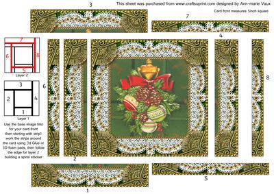 Christmas Door Knocker Spiral Edge Stacker Card Front