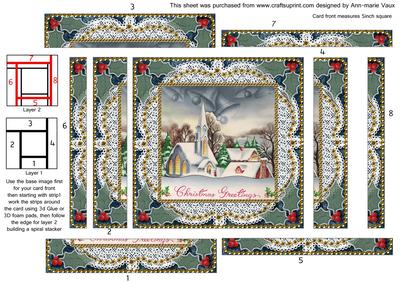 Christmas Church 1 Spiral Edge Stacker Card Front