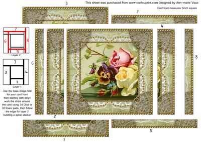 Floral Collection Spiral Edge Stacker Card Front