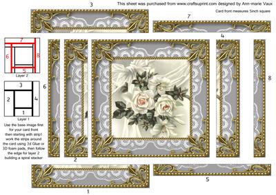 Beautiful White Roses Spiral Edge Stacker Card Front