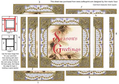 Seasons Greetings Spiral Edge Stacker Card Front