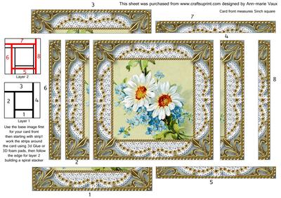 Forget Me Knot Daisies Spiral Edge Stacker Card Front