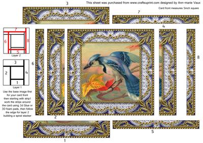 Colourful Kingfisher Spiral Edge Stacker Card Front