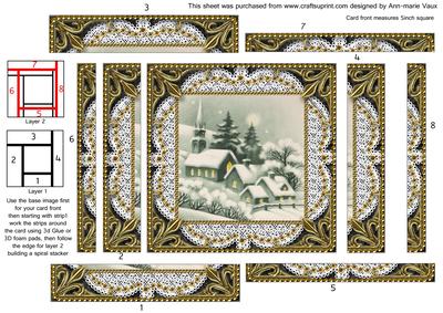 Christmas Village 2 Spiral Edge Stacker Card Front