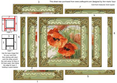 Poppies 1 Spiral Edge Stacker Card Front