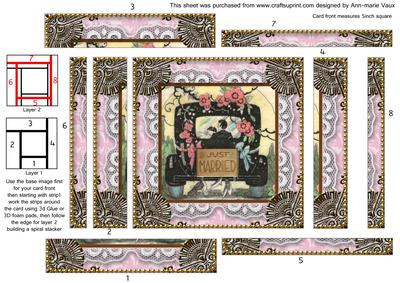 Just Married Wedding Car Spiral Edge Stacker Card Front