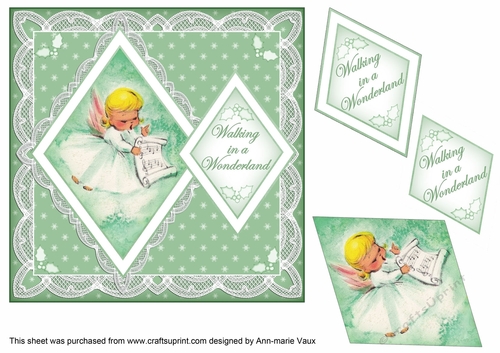 Music Angel Walking in a Wonderland 7in Double Diamond Topper