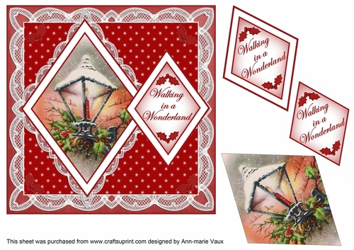 Red Lantern Walking in a Wonderland 7in Double Diamond Topper