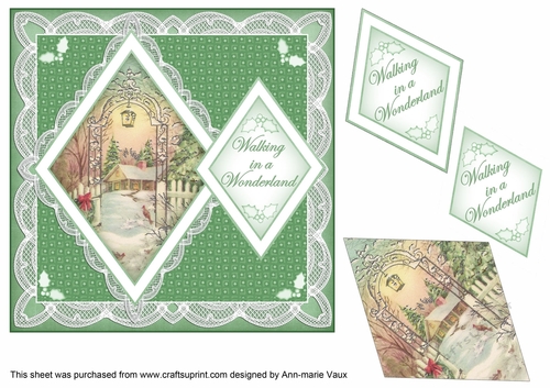 Winter Garden Walking in a Wonderland 7in Double Diamond Topper