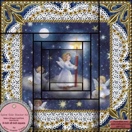 Angel Liting Sky Spiral Edge Stacker 8x8 Card Front Kit