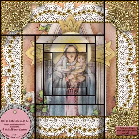 Mary and Baby Jesus Spiral Edge Stacker 8x8 Card Front Kit