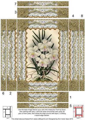 White Orchids Spiral Edge Stacker 7x5in Card Front