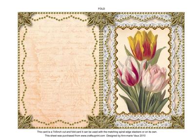 Tulip Trio Matching Spiral 7x5inch Folded Card