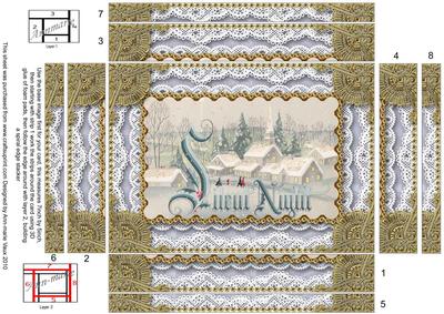Silent Night Spiral Edge Landscape Stacker 7x5in Card Front