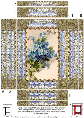 Forget-me-knots Spiral Edge Stacker 7x5in Card Front