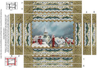 Christmas Rooftops Spiral Edge Stacker 7x5in Card Front