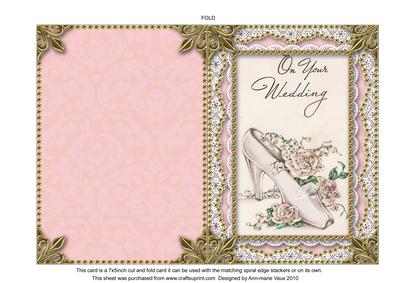 Wedding Shoe Matching Spiral 7x5inch Folded Card