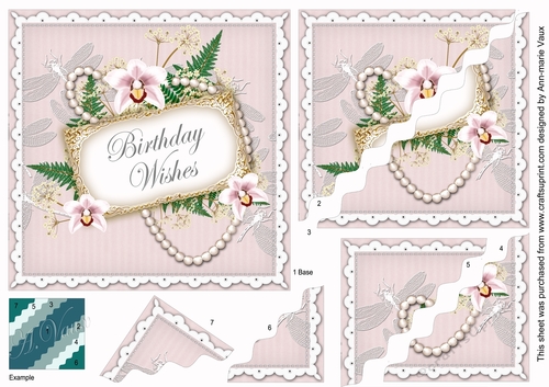 Lilac Hint Orchid Birthday Wishes Wavy Duo Corner Stacker