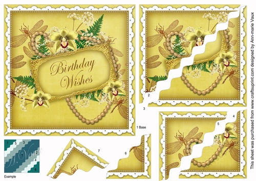 Lemon Orchid Birthday Wishes Wavy Duo Corner Stacker