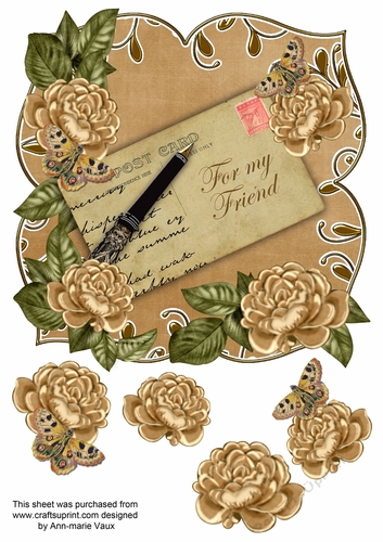 Coffee For my Friend 8in Fancy Rose Topper