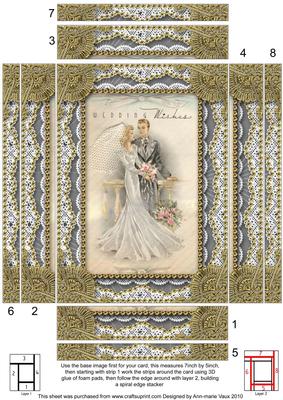 Wedding Wishes Spiral Edge Stacker 7x5in Card Front