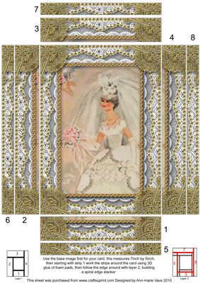 Beautiful Bride Spiral Edge Stacker 7x5in Card Front
