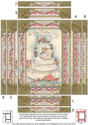Wedding Cake Spiral Edge Stacker 7x5in Card Front