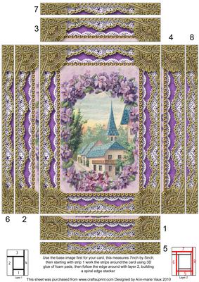 Lavender View Spiral Edge Stacker 7x5in Card Front